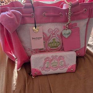 Juicy Couture Pink Daydreamer Tote with Matching Wallet